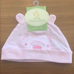 Disney Classic Pooh Girls Newborn Cap in Pink